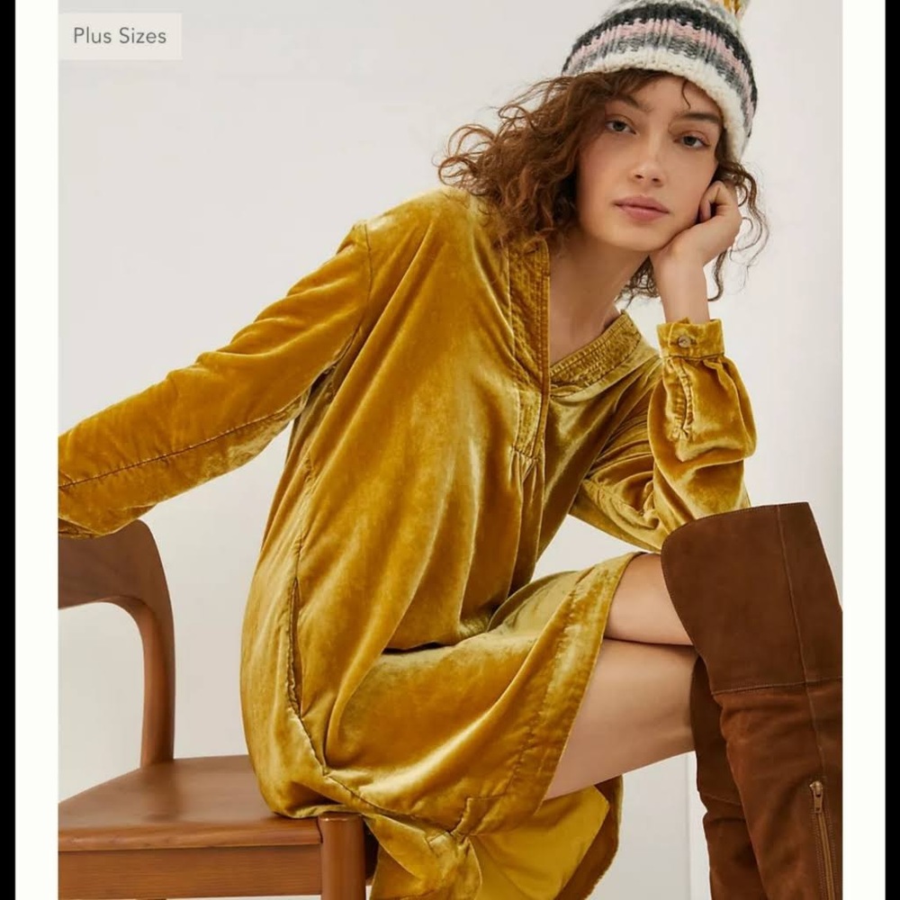 Anthropologie melody velvet tunic dress